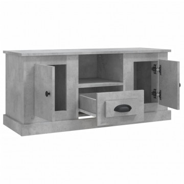 Comodă TV, gri beton, 100x35,5x45 cm, lemn prelucrat - Img 7