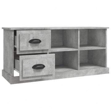 Comodă TV, gri beton, 102x35,5x47,5 cm, lemn prelucrat - Img 6