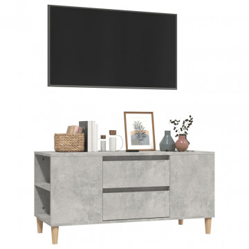 Comodă TV, gri beton, 102x44,5x50 cm, lemn prelucrat - Img 4