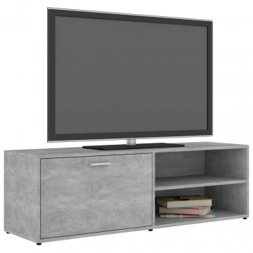 Comodă TV, gri beton, 120x34x37 cm, lemn prelucrat - Img 3