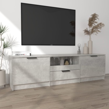 Comodă TV, gri beton, 140x35x40 cm, lemn prelucrat - Img 3