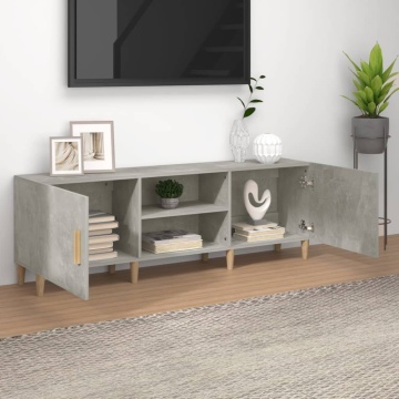 Comodă TV, gri beton, 150x30x50 cm, lemn compozit - Img 3