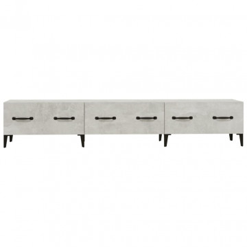 Comodă TV, gri beton, 150x34,5x30 cm, lemn prelucrat - Img 6