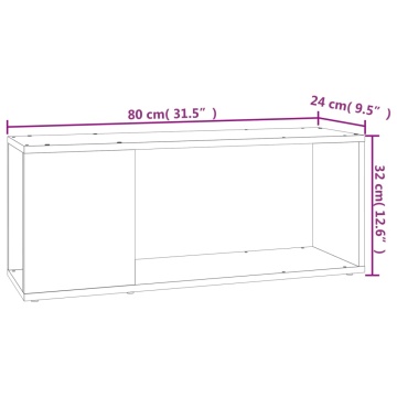 Comodă TV, gri beton, 80x24x32 cm, PAL - Img 6