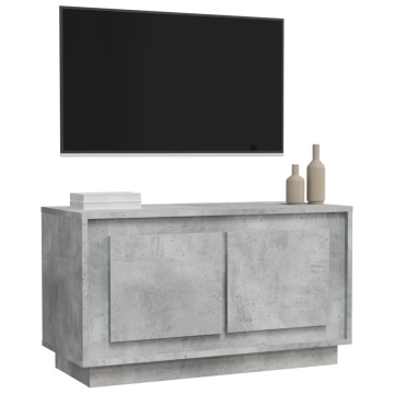 Comodă TV, gri beton, 80x35x45 cm, lemn prelucrat - Img 4