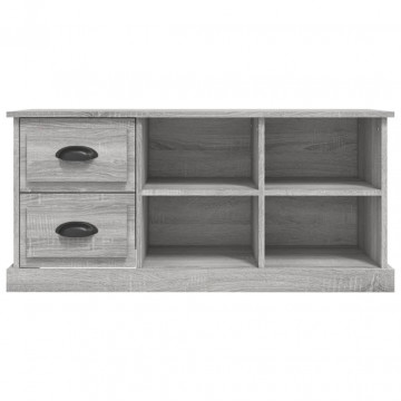 Comodă TV, gri sonoma, 102x35,5x47,5 cm, lemn prelucrat - Img 5