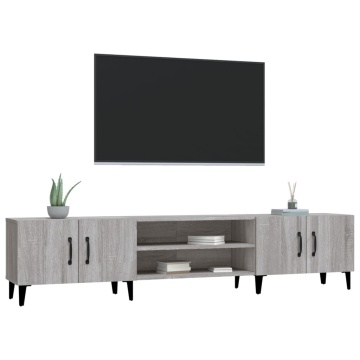 Comodă TV, gri sonoma, 180x31,5x40 cm, lemn prelucrat - Img 4