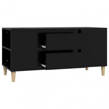 Comodă TV, negru, 102x44,5x50 cm, lemn prelucrat - Img 5