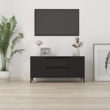 Comodă TV, negru, 102x44,5x50 cm, lemn prelucrat - Img 3