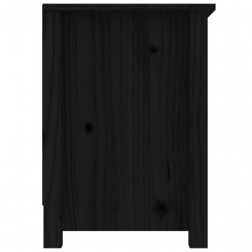 Comodă TV, negru, 103x36,5x52 cm, lemn masiv de pin - Img 8
