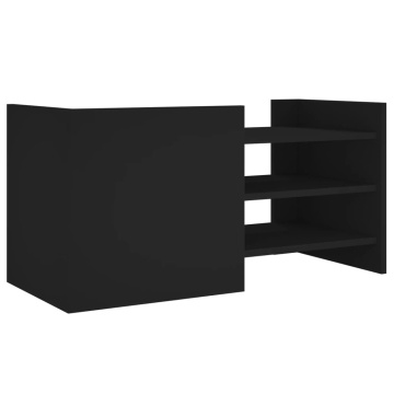 Comodă TV, negru, 80x35x40 cm, lemn prelucrat - Img 5