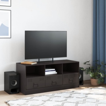 Comodă TV, negru, 99x39x44 cm, oțel - Img 3