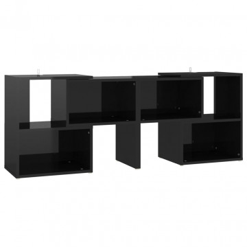 Comodă TV, negru extralucios, 104x30x52 cm, PAL - Img 2