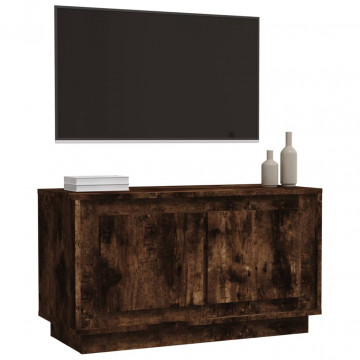 Comodă TV, stejar afumat, 80x35x45 cm, lemn prelucrat - Img 4