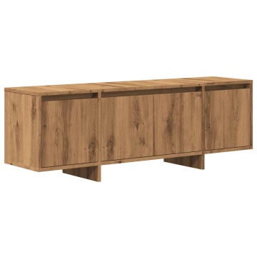 Comodă TV, stejar artizanal, 120x30x40,5 cm, lemn prelucrat - Img 2