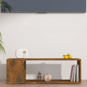 Comodă TV, stejar fumuriu, 100x24x32 cm, lemn prelucrat - Img 3