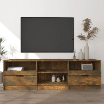 Comodă TV, stejar fumuriu, 150x33,5x45 cm, lemn prelucrat - Img 1