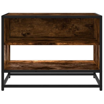 Comodă TV, stejar fumuriu, 61x40x46 cm lemn prelucrat și metal - Img 4