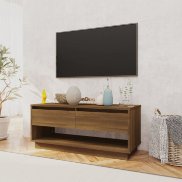 Comodă TV, stejar maro, 102x41x44 cm, PAL - Img 3