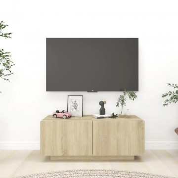 Comodă TV, stejar sonoma, 100x35x40 cm, PAL - Img 1