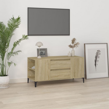 Comodă TV, stejar sonoma, 102x44,5x50 cm, lemn prelucrat - Img 1