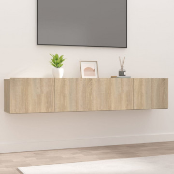 Comode TV, 2 buc., stejar sonoma, 80x30x30 cm, lemn compozit - Img 1