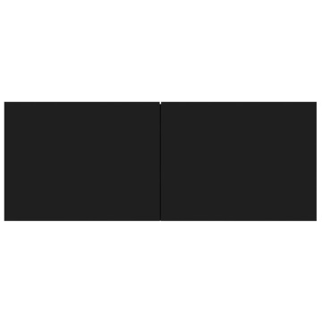 Comode TV, 4 buc., negru, 80x30x30 cm, lemn compozit - Img 7