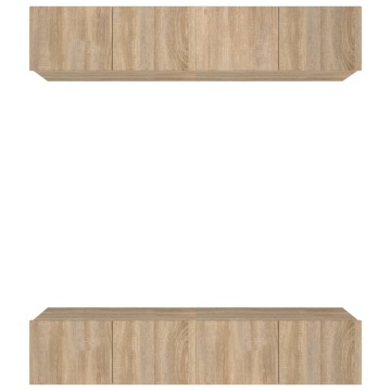 Comode TV, 4 buc., stejar sonoma, 80x30x30 cm, lemn prelucrat - Img 2