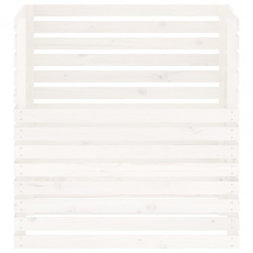Compostor, alb, 100x100x102 cm, lemn masiv de pin - Img 8