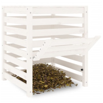 Compostor, alb, 63,5x63,5x77,5 cm, lemn masiv de pin - Img 4