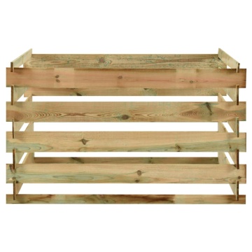 Compostor de grădină din șipci 120x120x70 cm lemn de pin tratat - Img 2