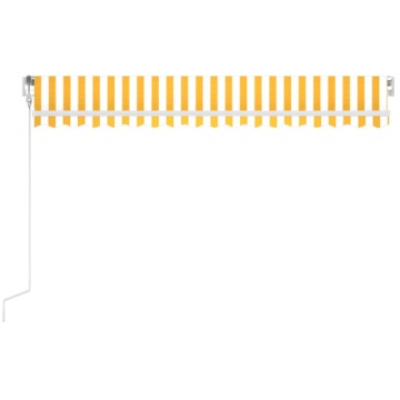 Copertină automată cu senzor vânt&LED, galben/alb, 400x350 cm - Img 4