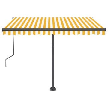 Copertină autonomă retractabilă automat galben&alb 300x250 cm - Img 4