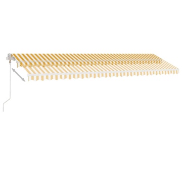 Copertină autonomă retractabilă automat galben&alb 600x300 cm - Img 4