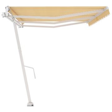 Copertină autonomă retractabilă automat galben&alb 600x300 cm - Img 5