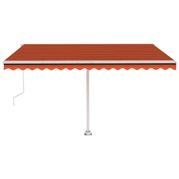 Copertină autonomă retractabilă automat oranj&maro, 400x300 cm - Img 8