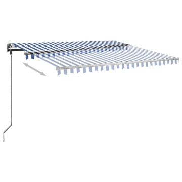 Copertină autonomă retractabilă manual albastru/alb 400x300 cm - Img 8
