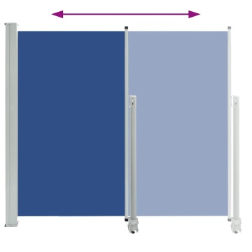 Copertină laterală retractabilă, albastru, 140 x 300 cm - Img 4