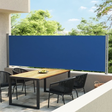 Copertină laterală retractabilă de terasă, albastru, 140x600 cm - Img 1