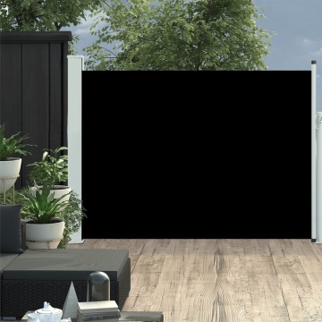 Copertină laterală retractabilă de terasă, negru, 120x500 cm - Img 1