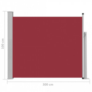 Copertină laterală retractabilă de terasă, roșu, 100 x 300 cm - Img 7