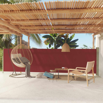 Copertină laterală retractabilă de terasă, roșu, 140x600 cm - Img 1