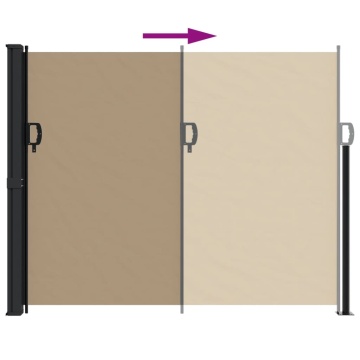 Copertină laterală retractabilă, gri taupe, 160 x 600 cm - Img 8