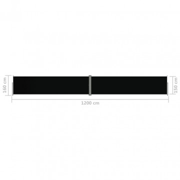 Copertină laterală retractabilă, negru, 160x1200 cm - Img 7