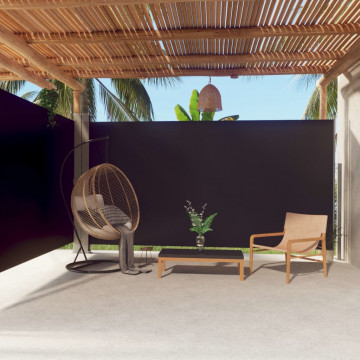 Copertină laterală retractabilă, negru, 200x600 cm - Img 1