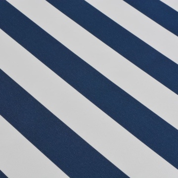 Copertină pliabilă cu acționare manuală, albastru/alb, 400 cm - Img 6
