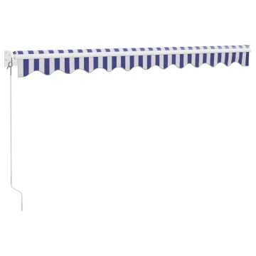 Copertină retractabilă albastru/alb, 3,5x2,5 m, textil/aluminiu - Img 5