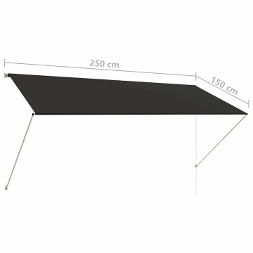 Copertină retractabilă, antracit, 250 x 150 cm - Img 7