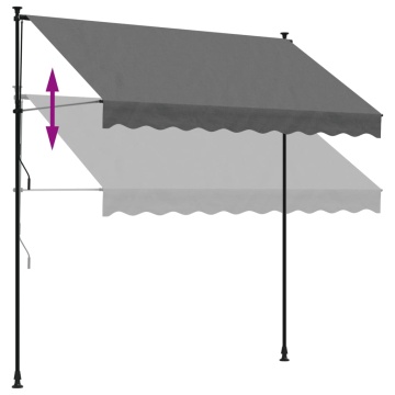 Copertină retractabilă, antracit, 250x150 cm, țesătură și oțel - Img 6