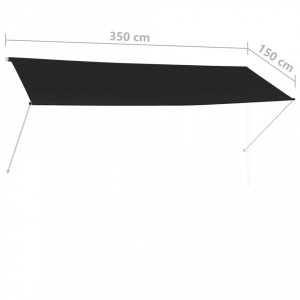 Copertină retractabilă, antracit, 350 x 150 cm - Img 8